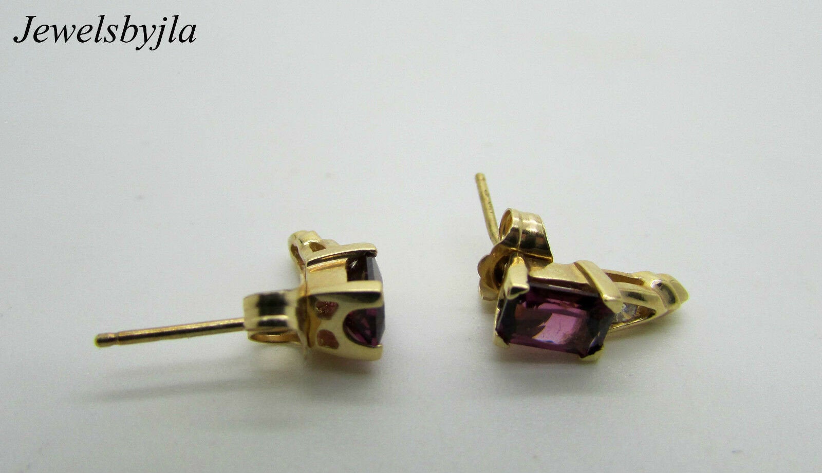 14K Pretty Yellow Gold Emerald Garnet Drop Earrings With Round Diamond 0.65 Cts