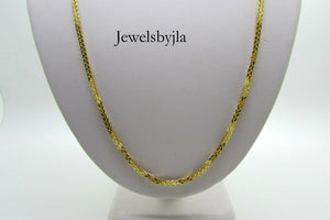 14K Pretty Yellow Gold Foxtail Chain 18 Inches 5.5 Grams Made In Italy