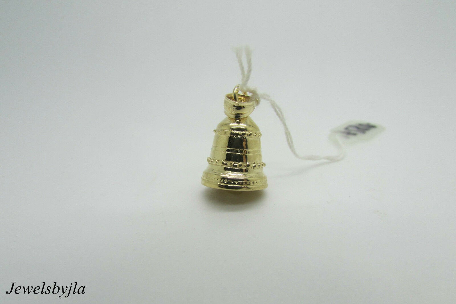 14K Yellow Gold Cute Bell Pendant/Charm With Design 3.7 Grams
