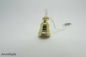 14K Yellow Gold Cute Bell Pendant/Charm With Design 3.7 Grams