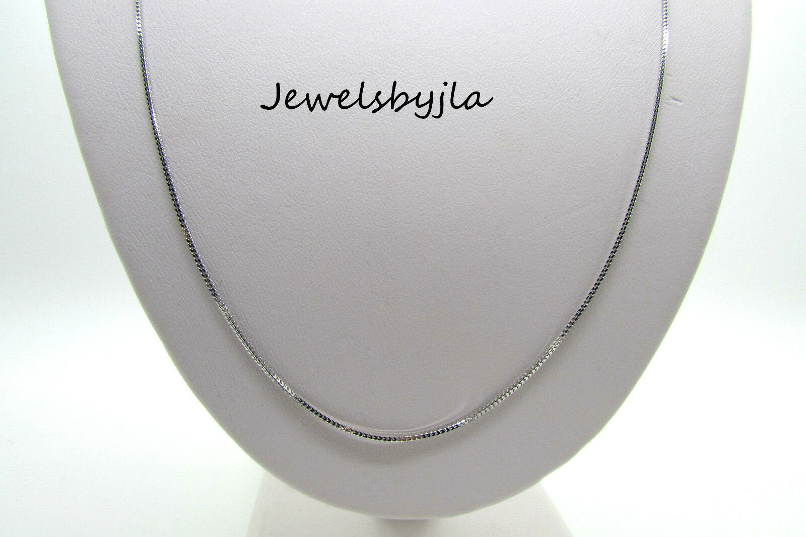 14K Pretty White Gold Square Foxtail Chain 18 Inches 2.4 Grams 1 Mm