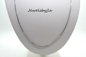 14K Pretty White Gold Square Foxtail Chain 18 Inches 2.4 Grams 1 Mm