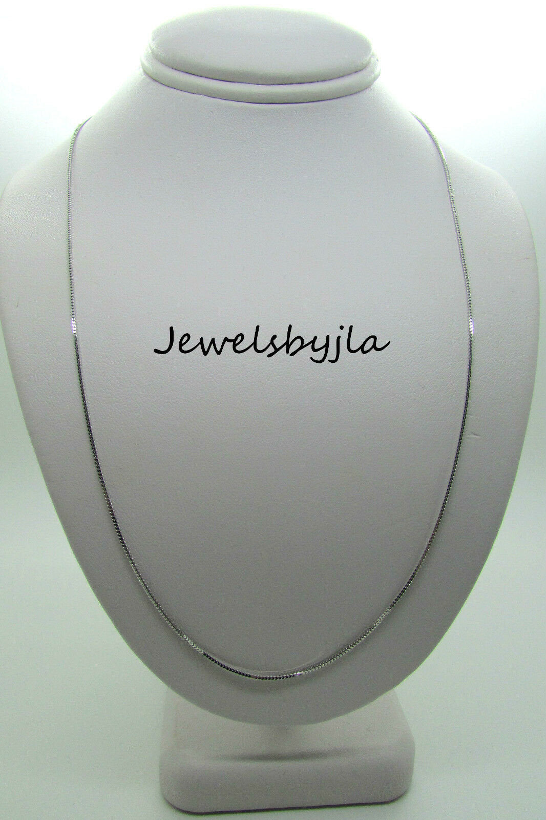 14K Pretty White Gold Square Foxtail Chain 18 Inches 2.4 Grams 1 Mm