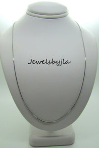14K Pretty White Gold Square Foxtail Chain 18 Inches 2.4 Grams 1 Mm
