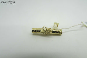 14K Yellow Gold Pretty Diploma With Bow Pendant/Charm 4.6 Grams