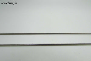 14K Solid White Gold Pretty Round Square Snake Chain 16 Inches 5 Grams Italy