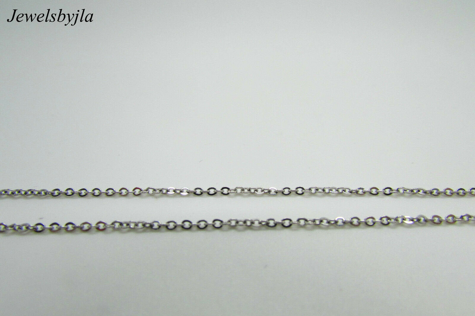 14K White Gold Prettyshiny Link Chain 15.5 Inches 1.8 Grams