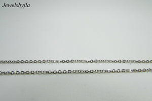 14K White Gold Prettyshiny Link Chain 15.5 Inches 1.8 Grams