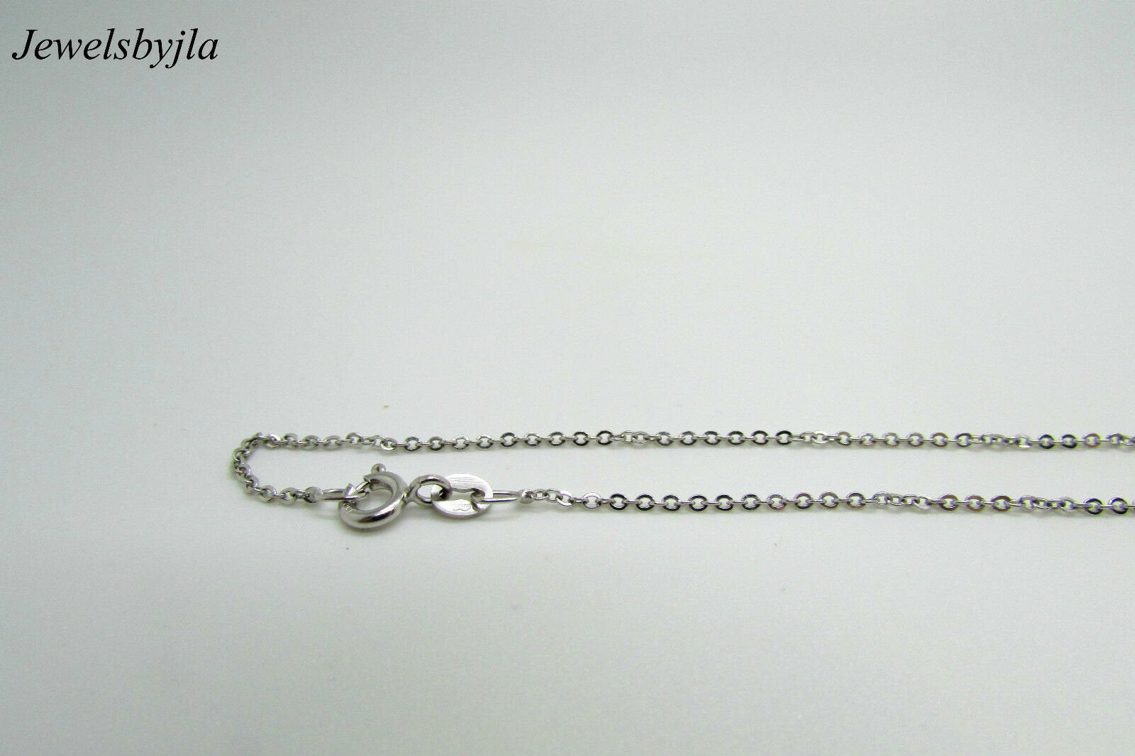 14K White Gold Prettyshiny Link Chain 15.5 Inches 1.8 Grams