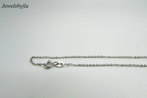 14K White Gold Prettyshiny Link Chain 15.5 Inches 1.8 Grams
