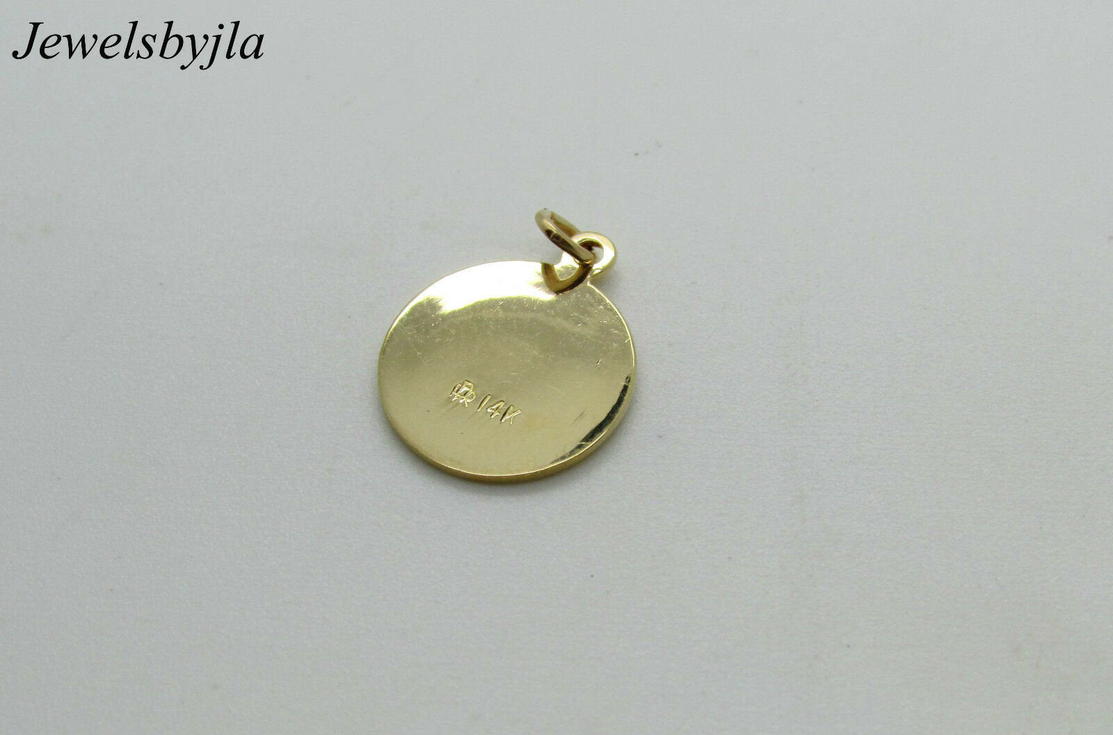 14K Pretty Yellow Gold First Holy Communion Pendant With Picture Engraved