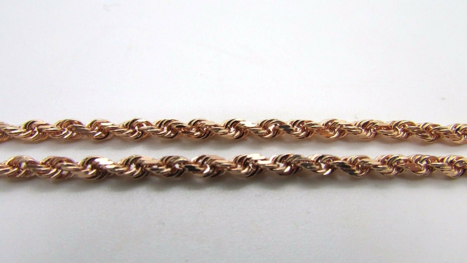 14K Rose Gold Diamond Cut 22 Inches Rope Chain 12.3 Grams 2.5 Mm
