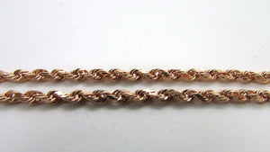 14K Rose Gold Diamond Cut 22 Inches Rope Chain 12.3 Grams 2.5 Mm