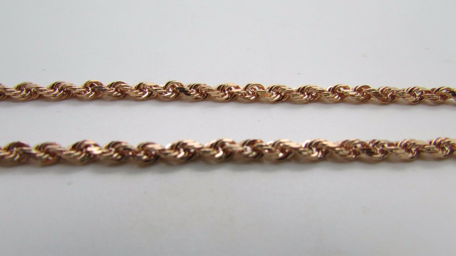 14K Rose Gold Diamond Cut 22 Inches Rope Chain 12.3 Grams 2.5 Mm