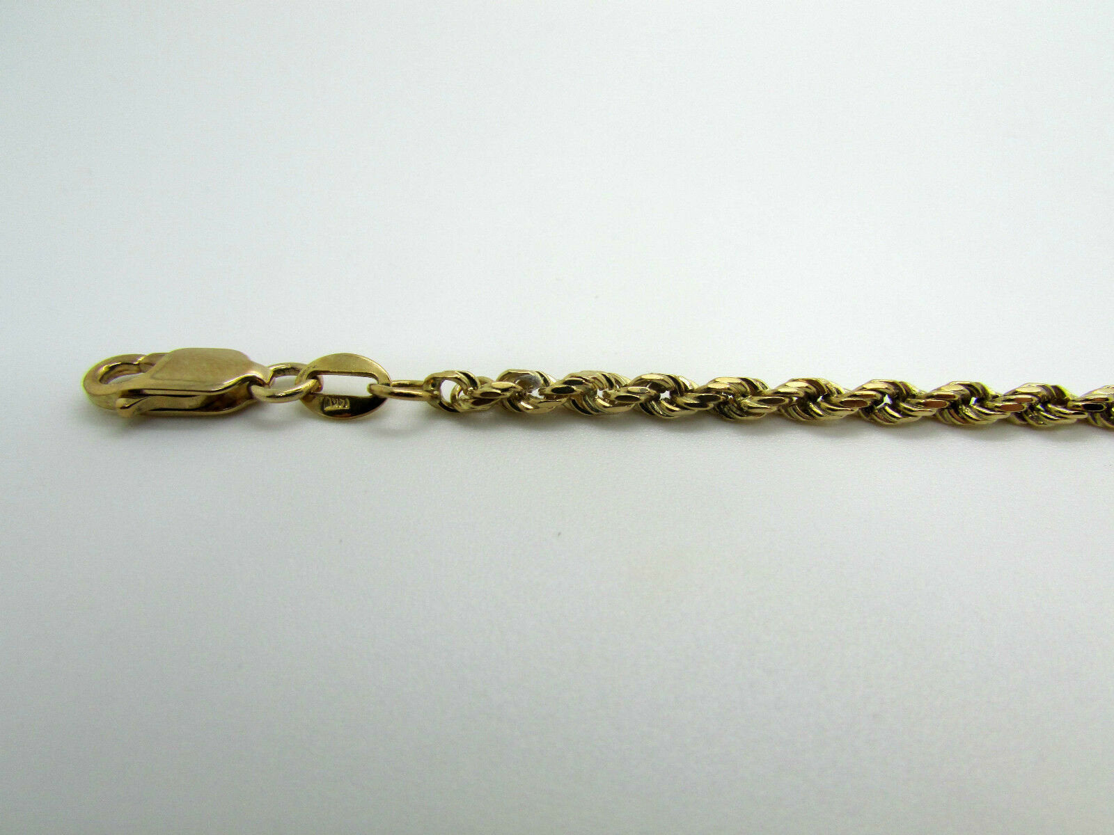 14K Pretty Yellow Gold Rope Chain Bracelet 5.7 Grams