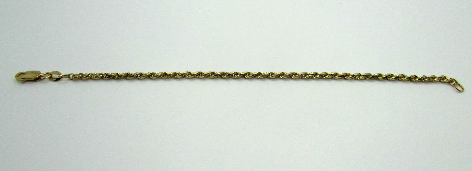 14K Pretty Yellow Gold Rope Chain Bracelet 5.7 Grams