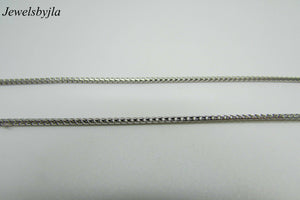 14K White Gold Square Wheat Chain 18 Inches 1.3 Mm 4.4 Grams Wide Made In Italy