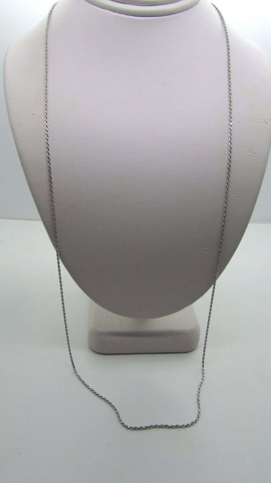 14K Pretty White Gold Rope Chain 24 Inches 3.7 Grams Made In Italy