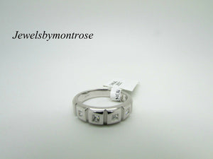 14K White Gold Ladies Ring Band With Princess Cut Diamonds 4.6 Grams On Sale!