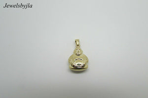 14K Pretty Yellow Gold Puffed Buddha Pendant 1.6 Grams