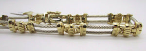 14K Two Tone Beautiful Men&#39;s Rope And Link Bracelet 25.4 Grams