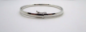 14K Pretty White Gold Thick Hammered Bracelet 7.1 Grams