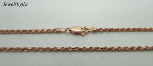 14K Rose Gold Diamond Cut 20 Inches Rope Chain 4.3 Grams 1.5 Mm Made In Italy.
