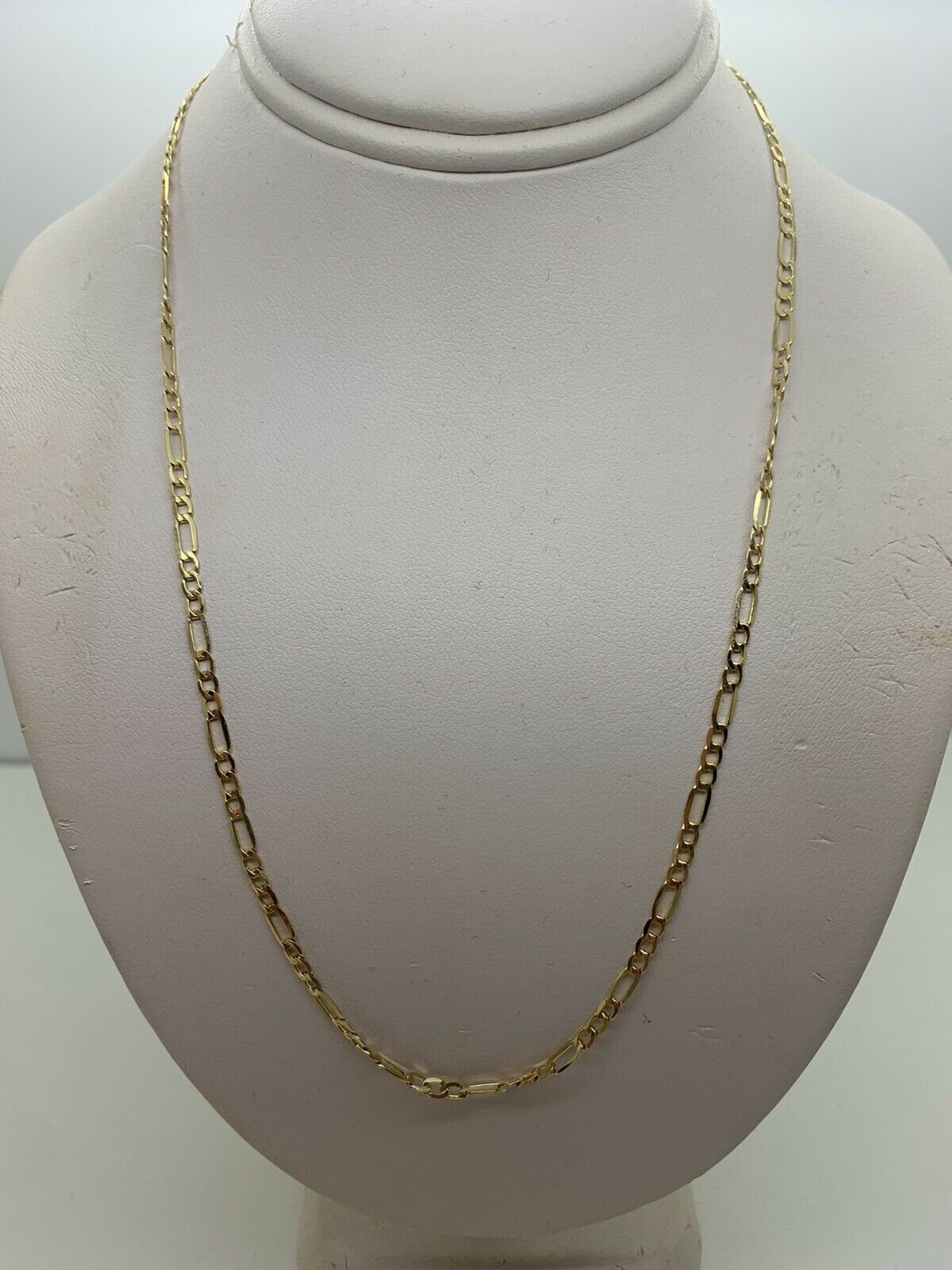 14K White Gold Elongated Figaro Chain 16 Inches 3.6 Grams Made In Italy.