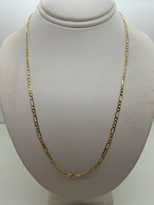 14K White Gold Elongated Figaro Chain 16 Inches 3.6 Grams Made In Italy.