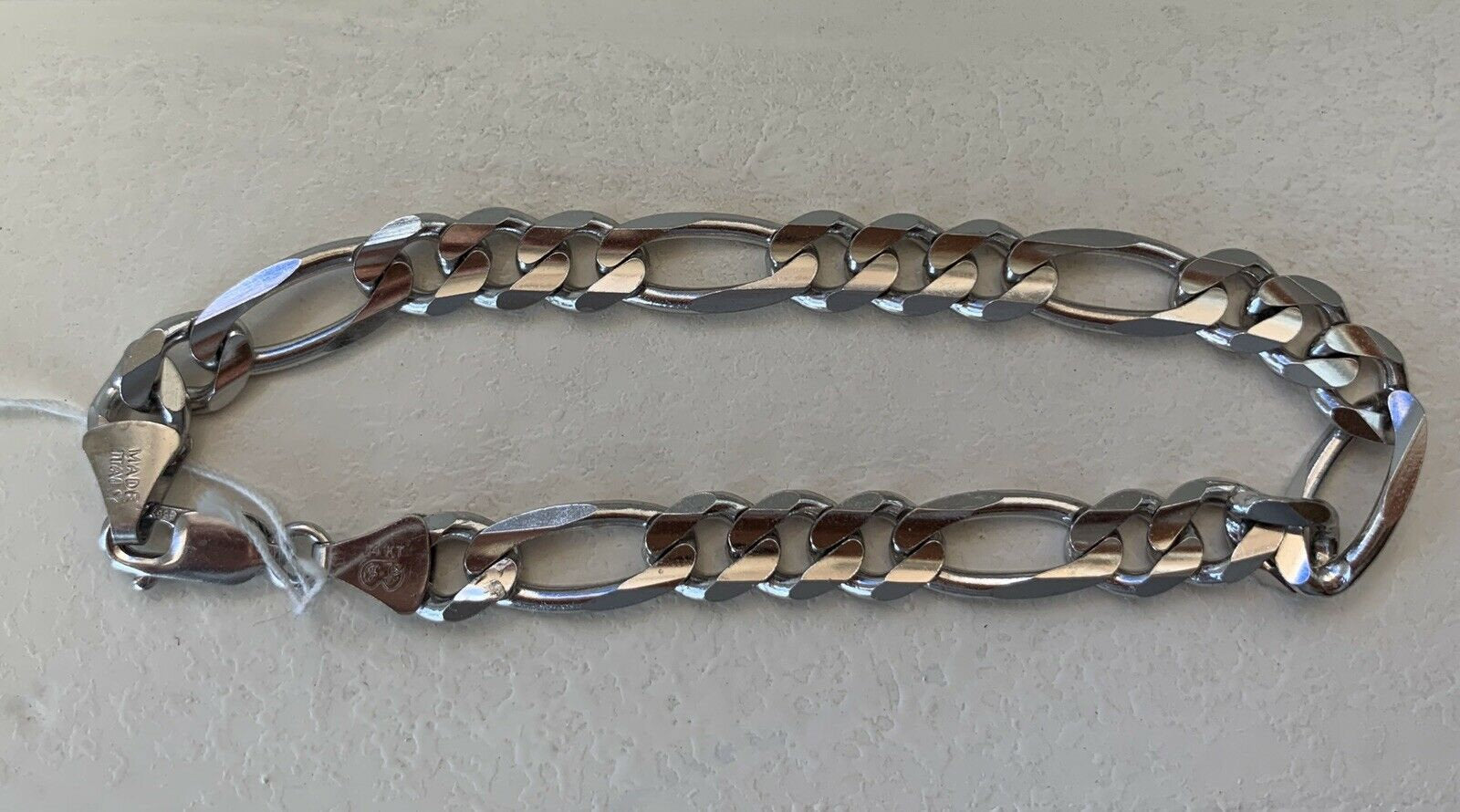 14K White Gold Beautiful Thick White Gold MenS Figueroa Bracelet 22 Grams