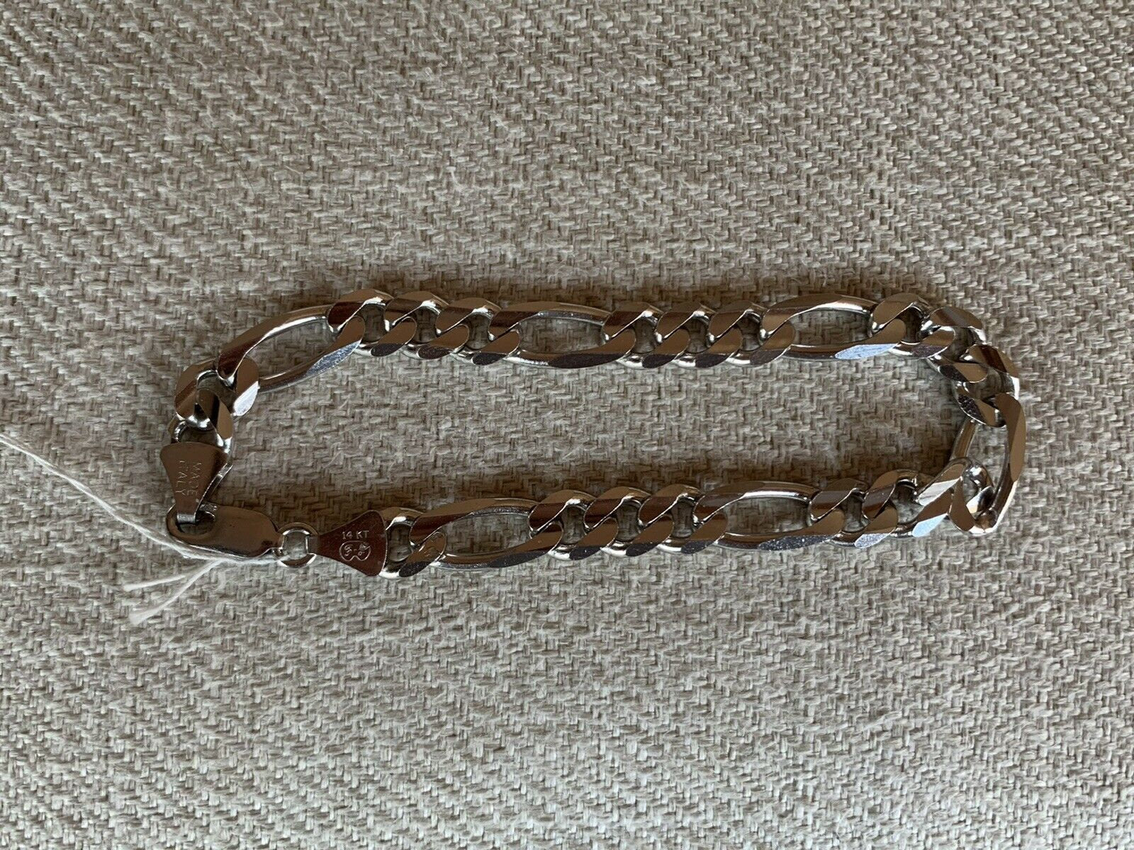 14K White Gold Beautiful Thick White Gold MenS Figueroa Bracelet 22 Grams