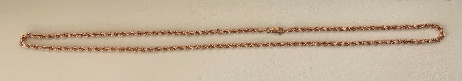 14K Rose Gold Diamond Cut 22 Inches Rope Chain 16.7 Grams 3Mm