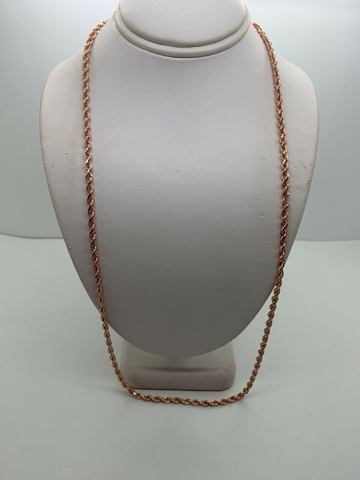 14K Rose Gold Diamond Cut 22 Inches Rope Chain 16.7 Grams 3Mm