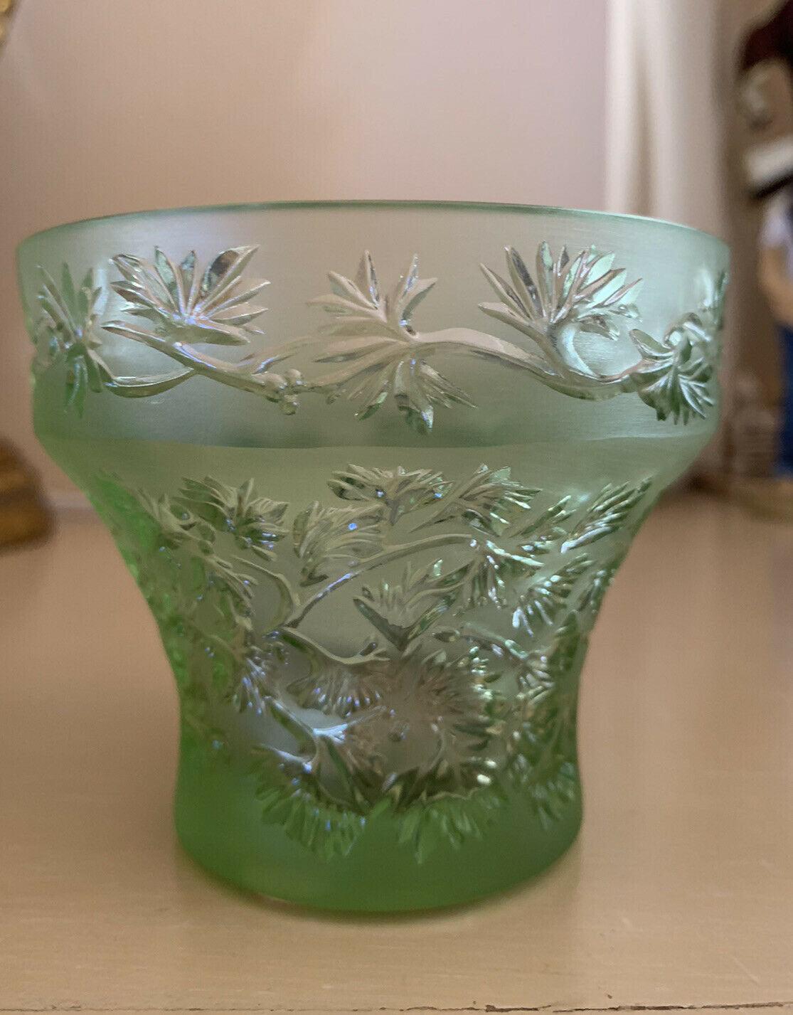 Lalique French Coupelle Mint Coriandre (Corriander) Bowl/Candle Holder Brand New