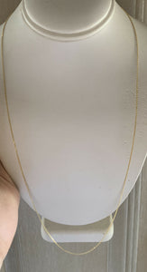 14K Pretty Yellow Gold Diamond Cut Tight Link Chain 20 Inches 1.5 Grams