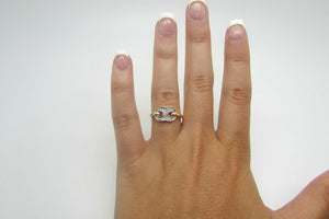 14K Pretty Yellow Gold Thick Infinity Ladies Ring With Round Diamonds .23 Cts