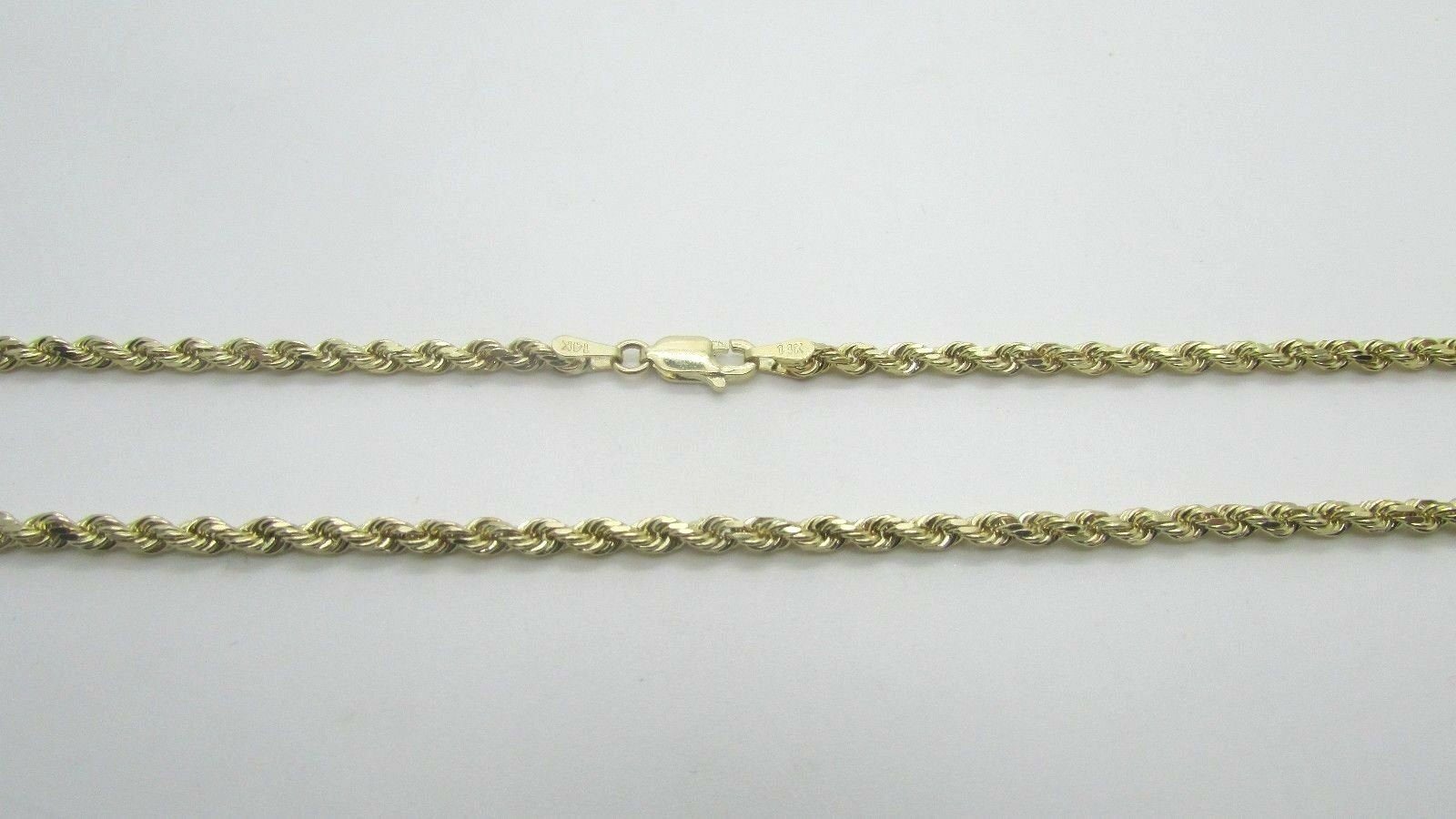14K Pretty Yellow Gold Rope Chain 26 Inches 18.2 Grams 3Mm