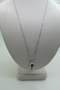 14K Pretty White Gold Shoe Pendant With Laces And Round Diamonds .02 Cts