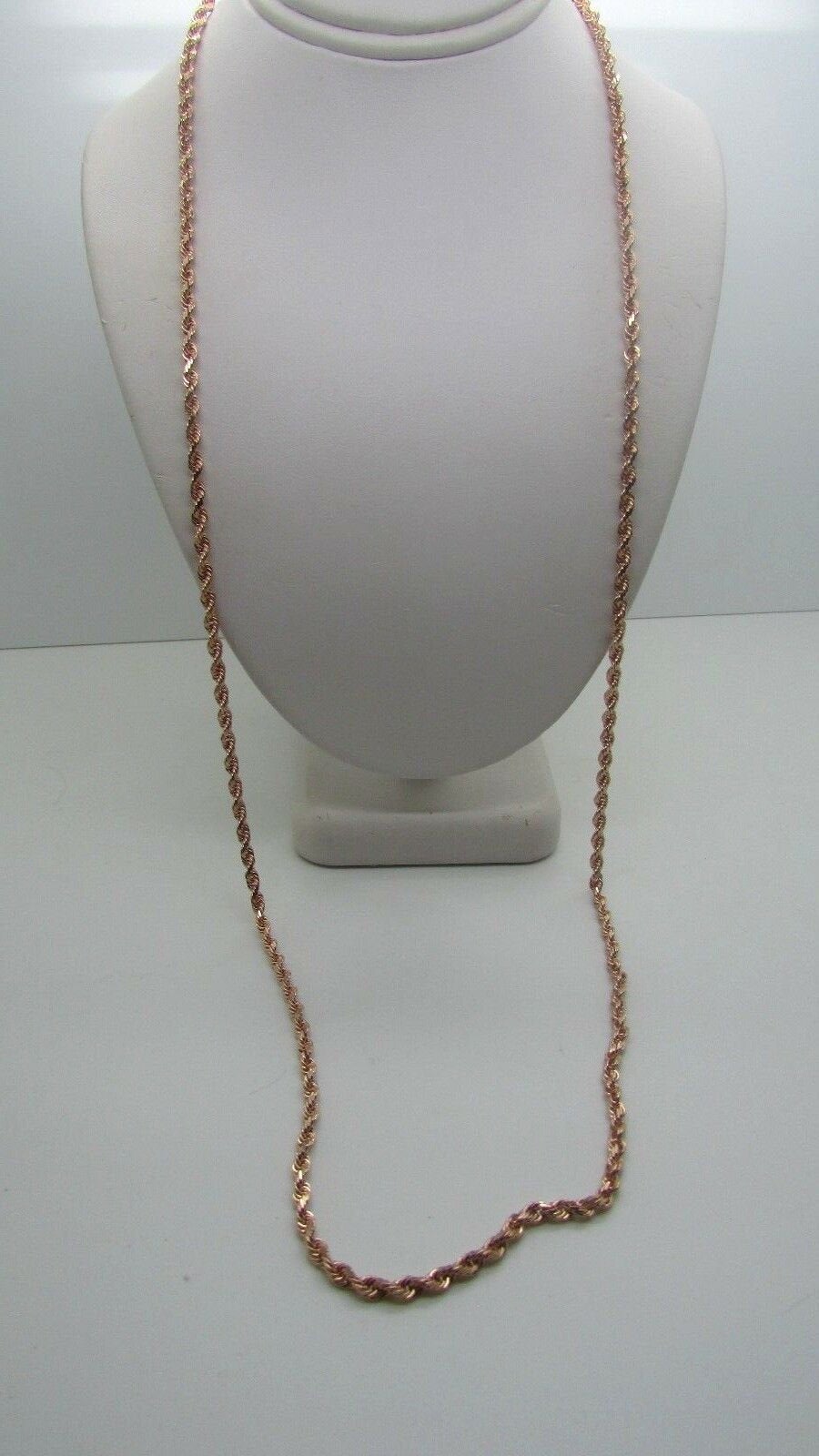 14K Pretty Rose Gold Rope Chain 28 Inches 21.3 Grams 3Mm