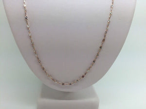 14K Two Tone Diamond Cut 18 Inches Shiny Flat Disc Chain 2.2 Grams
