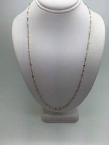 14K Two Tone Diamond Cut 18 Inches Shiny Flat Disc Chain 2.2 Grams