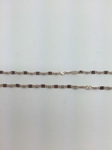 14K Two Tone Diamond Cut 18 Inches Shiny Flat Disc Chain 2.2 Grams