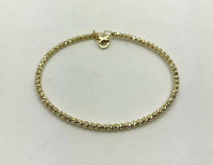 14K Pretty Yellow Gold High Polished Ball Bangle 4.5 Grams