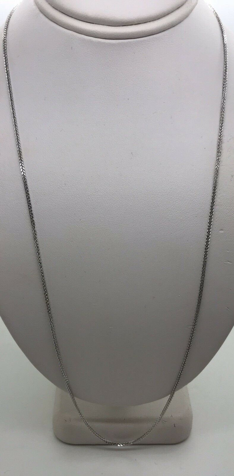 thumbnail image 2 of 14K Solid White Gold 0.45mm Classic Box Chain Necklace – 18 Inch – Spring Ring Closure 2 of 6