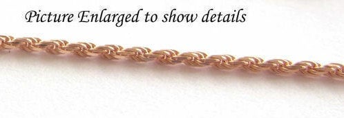 14K Pretty Rose Gold Diamond Cut 17 Inches Rope Chain 8 Grams 2.5 Mm Wide