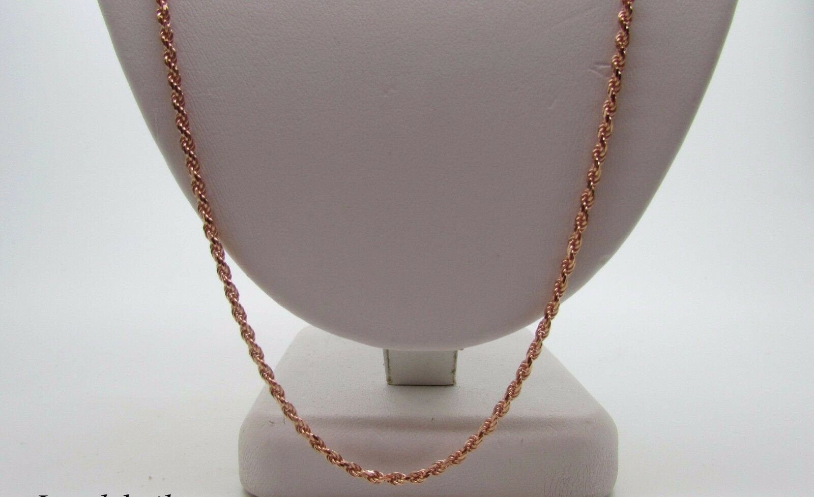 Solid 14k Rose Gold Men's Women's Real Rope Chain Necklace 1.5mm-4mm