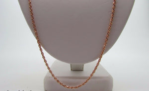 14K Rose Gold Diamond Cut 20 Inches Rope Chain 4 Grams 1.5 Mm Made In Italy.