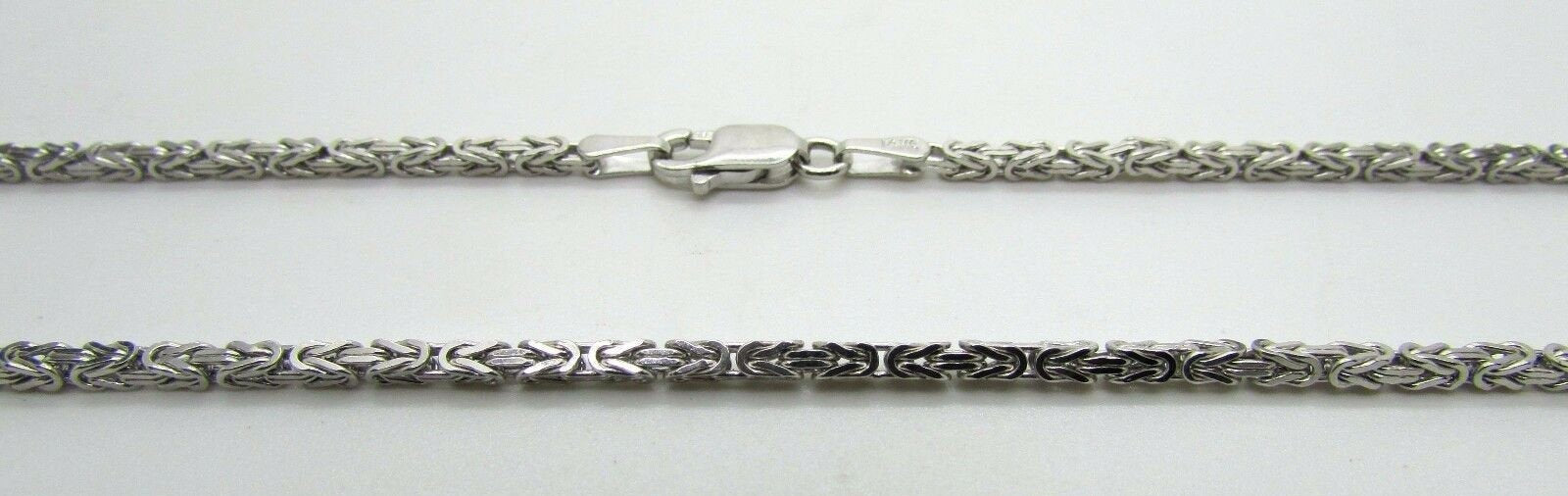 14K Pretty White Gold Diamond Cut 20 Inches Byzantine Chain 11.9 Grams 2 Mm