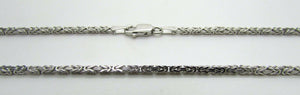 14K Pretty White Gold Diamond Cut 20 Inches Byzantine Chain 11.9 Grams 2 Mm