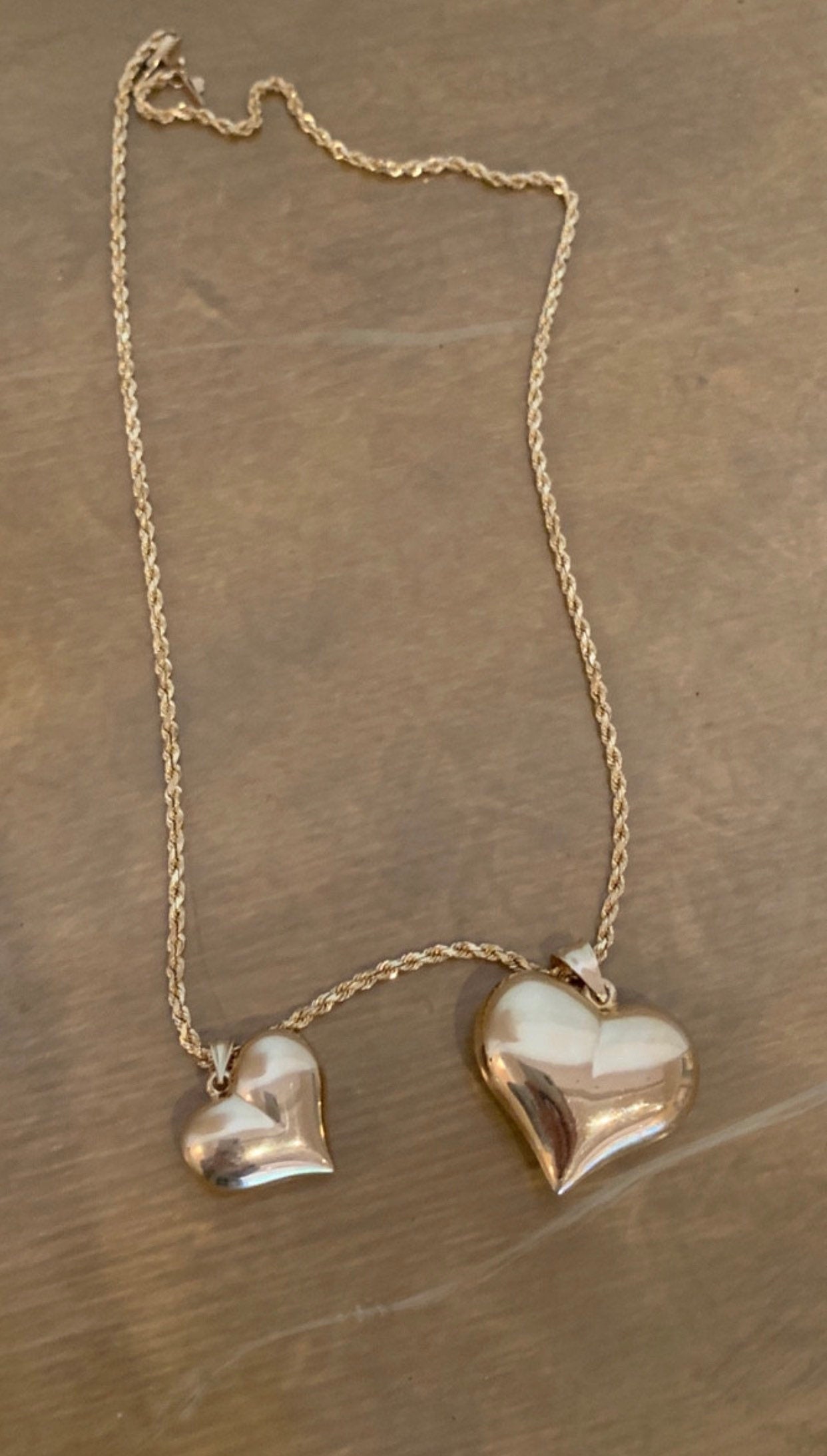 14K Pretty Yellow Gold 3-D Large Puffed Heart Pendant 2 Grams